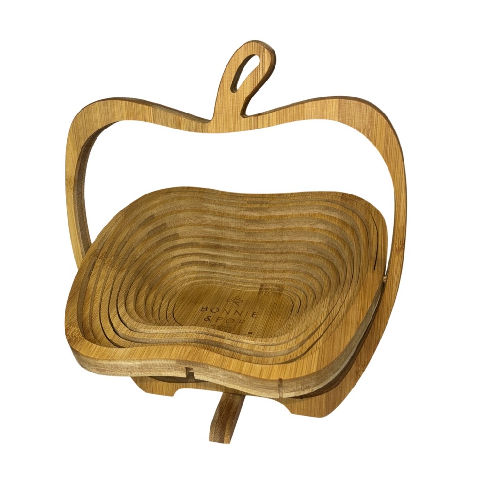 Bonnie‎ and Pop Dried Fruit Gift Basket Convertible Wooden Tray Unique Rare!